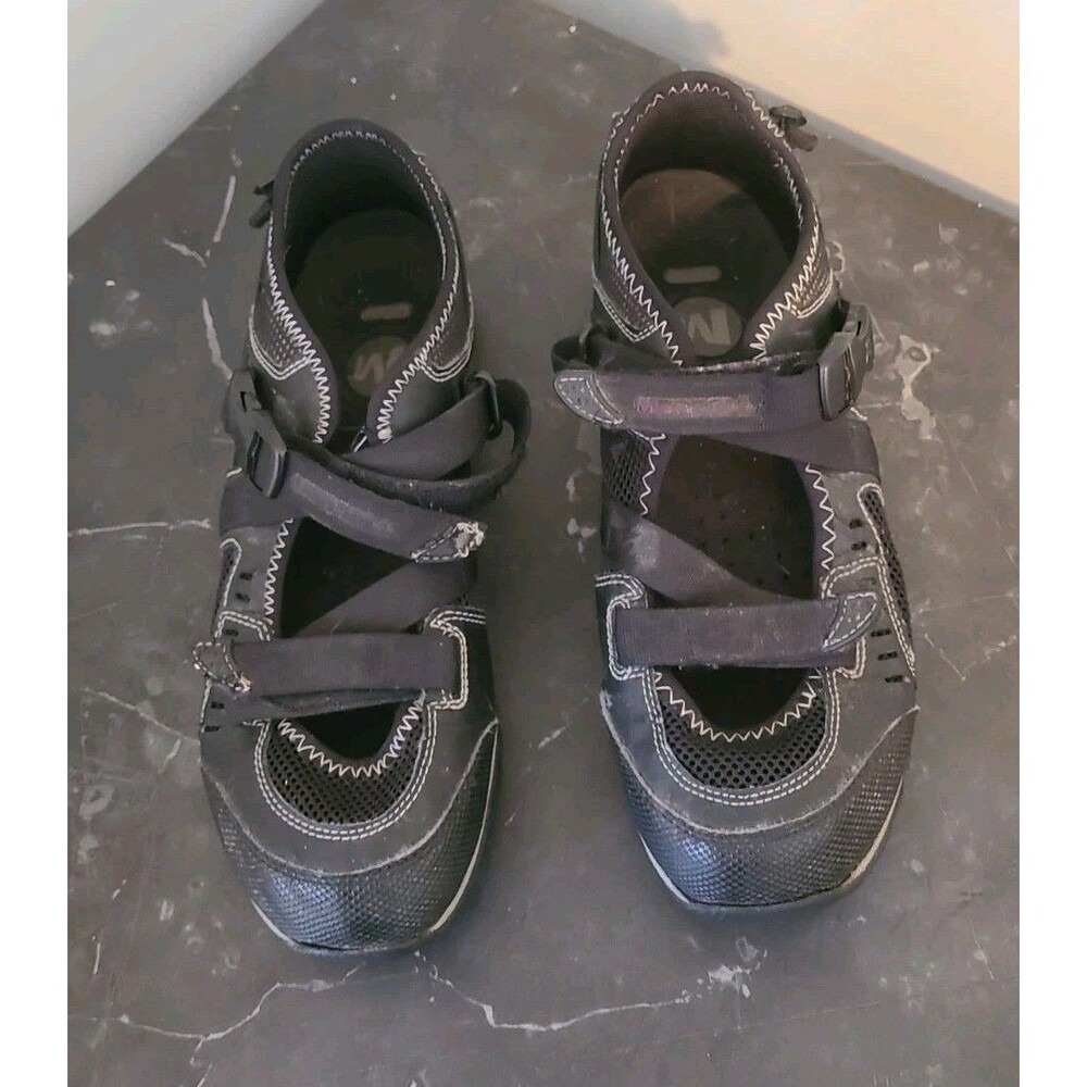 Merrell Womens Waterpro Crystal Hiking Black Mesh Flats Hook and Loop Sz 9